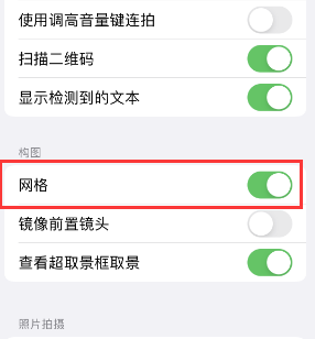 铜陵苹果手机维修网点分享iPhone如何开启九宫格构图功能 