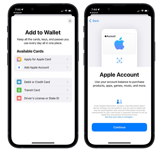 铜陵苹果手机维修分享iOS 15.5钱包App如何添加 Apple 账户 